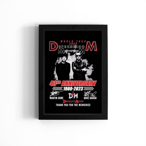 World Tour 2023 Depeche Mode 43rd Anniversary 1980-2023 Poster