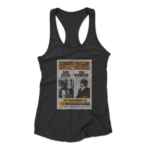 Bob Dylan Van Morrison Concord Pavilion Concert Racerback Tank Top