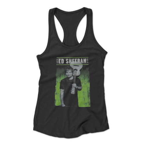 Ed Sheeran 2015 Tour Black Neon Green Racerback Tank Top