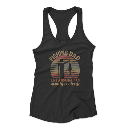 Fishing Dad Vintage Fisher Fisherman Racerback Tank Top