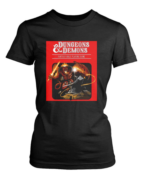 Dungeons And Dwarves Poster Women's T-Shirt Tee Dungeons And Dwarves Poster Women's T-Shirt Tee