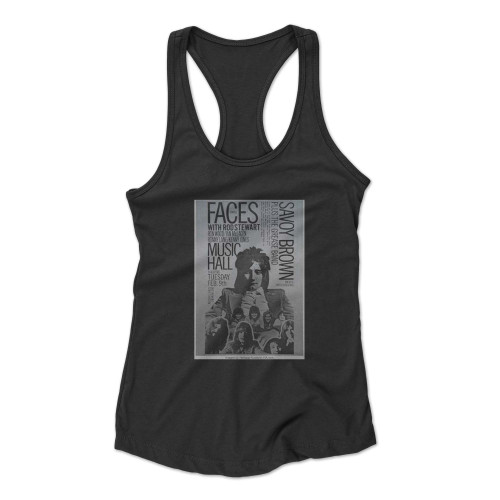 Rod Stewart And Faces 1971 Boston Metallic Silver Concert Racerback Tank Top