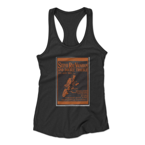 Stevie Ray Vaughan And Double Trouble Signed English Concert Racerback Tank Top