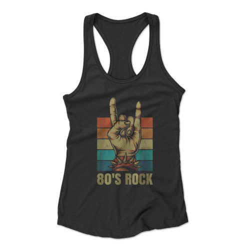 Vintage Retro 80's Rock Band Vintage Retro Themed Racerback Tank Top