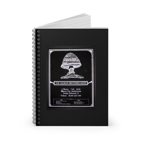 Allman Brothers Band 1972 Concert Spiral Notebook Allman Brothers Band 1972 Concert Spiral Notebook