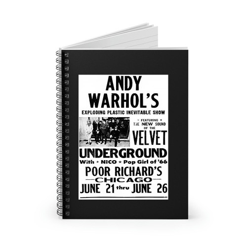 Artist Unknown Andy Warhols The Velvet Underground Concert Spiral Notebook