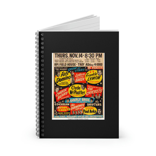 Buddy Holly Chuck Berry Eddie Cochran Everly Bros 1957 Biggest Spiral Notebook