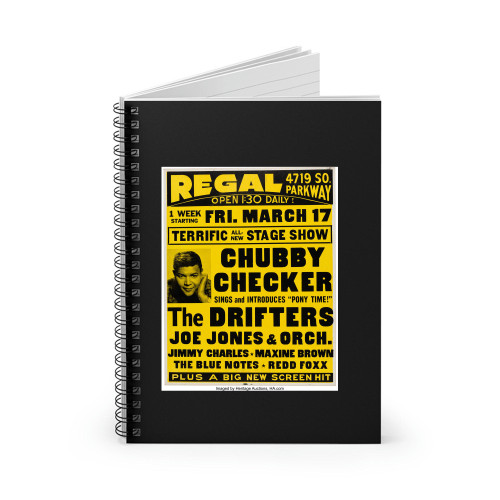 Chubby Checker The Drifters 1961 Regal Theatre Chicago Concert Spiral Notebook