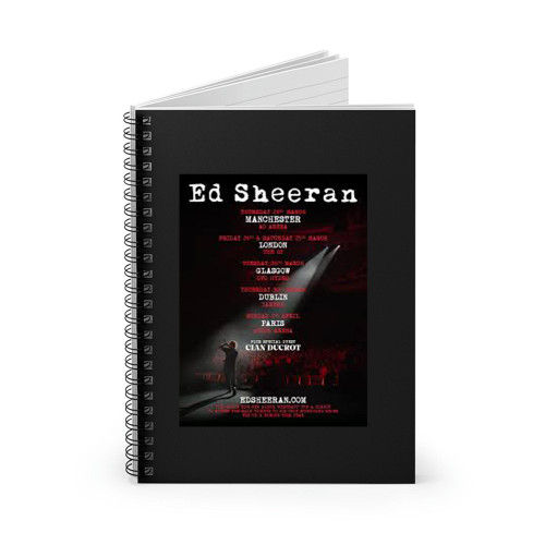 Ed Sheeran 2023 Uk And European Arena Tour Spiral Notebook