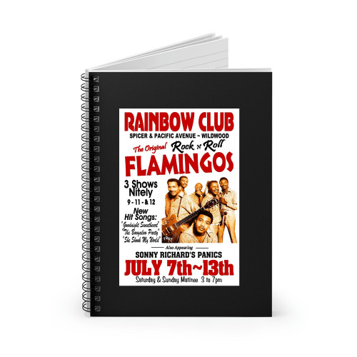 Flamingos 1987 At The Rainbow Club Sign Spiral Notebook