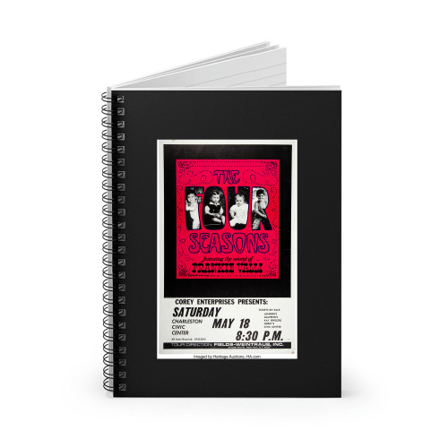 Frankie Valli And The Four Seasons 1968 Vintage Concert Spiral Notebook