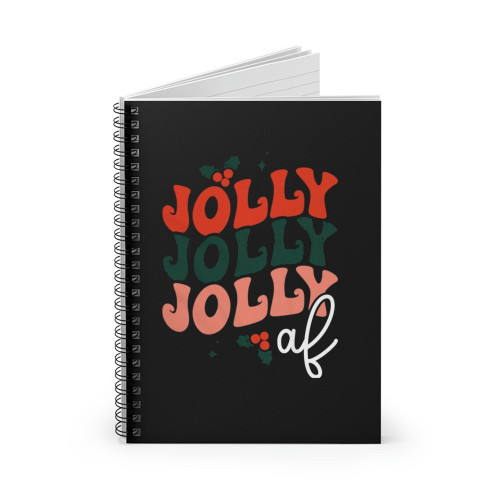 Funny Jolly Af Retro Christmas Spiral Notebook