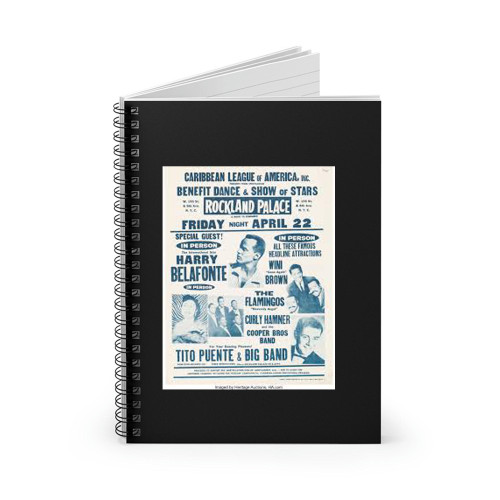Harry Belafonte 1960 New York Concert Spiral Notebook