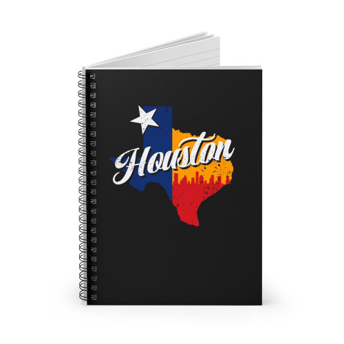 Houston Texas Map Skyline Spiral Notebook