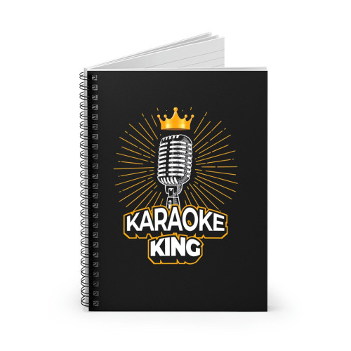 Karaoke King Microphone Singer Funny Spiral Notebook