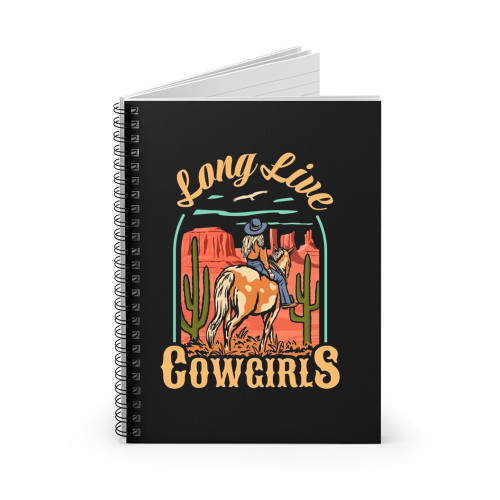 Long Live Cowgirls Howdy Rodeo Southern Western Hat Vintage Spiral Notebook