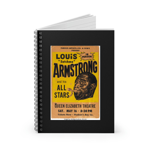 Louis Armstrong And His All Stars Queen Elizabeth Theatre Concert Spiral Notebook