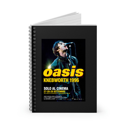 Oasis Knebworth 1996 Liam Noel Callagher Brit Pop Spiral Notebook