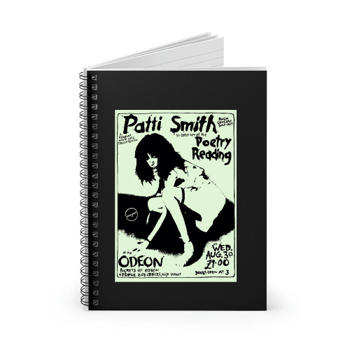 Patti Smith Poetry Reading Spiral Notebook