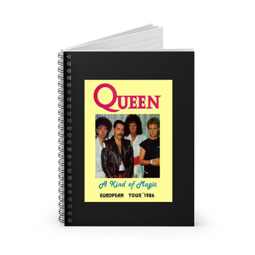 Queen Rock Concert 1986 Europe Tour Spiral Notebook