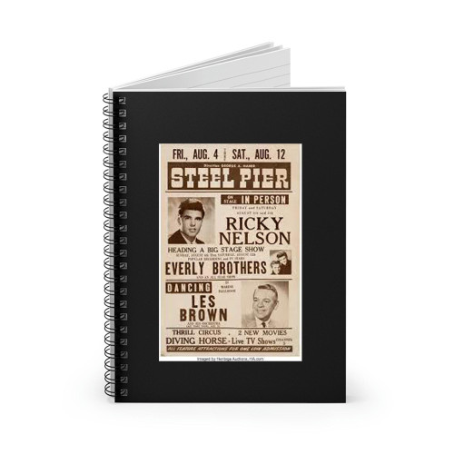 Ricky Nelson The Everly Bros 1961 Atlantic City New Jersey Spiral Notebook