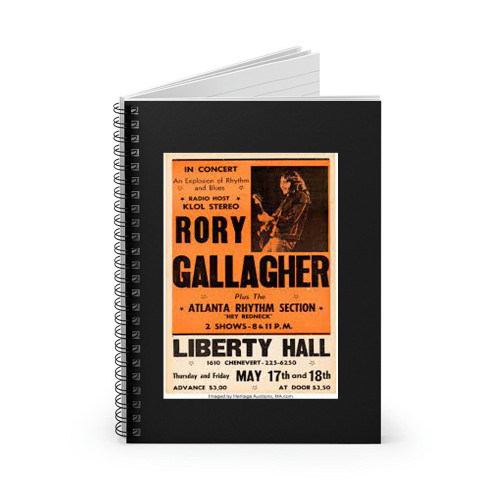 Rory Gallagher Liberty Hall Concert Spiral Notebook