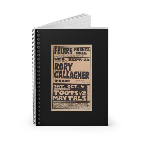 Rory Gallagher Toots And The Maytals Friars Aylesbury 1980 Flyer Spiral Notebook