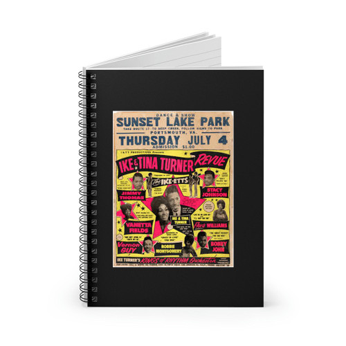 Sensational Ike And Tina Turner Revue Fourth Of July 1963 Boxing Style Concert Spiral Notebook