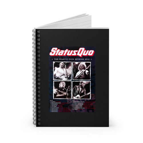 Status Quo The Frantic Four Reunion 2014 Signed Spiral Notebook