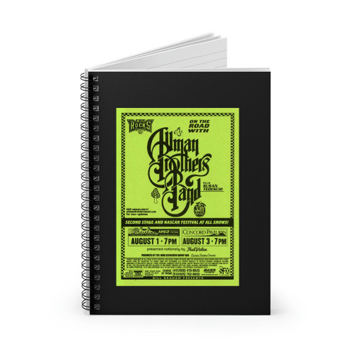 The Allman Brothers Band Vintage Concert Handbill Spiral Notebook