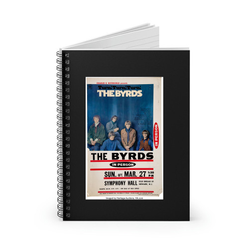 The Byrds 1966 Newark Nj Concert Spiral Notebook