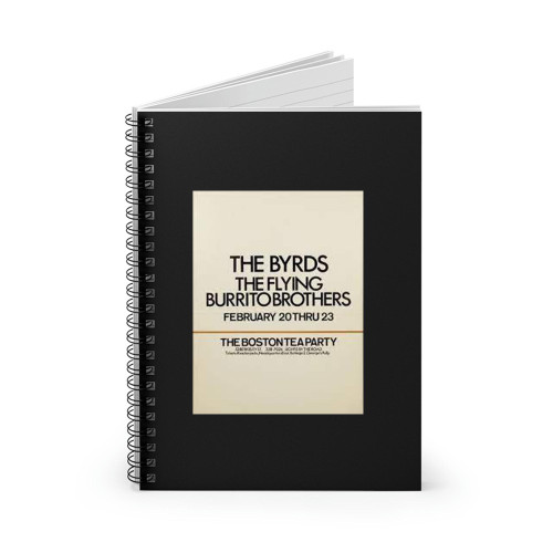 The Byrds And The Flying Burrito Brothers 1969 Boston Tea Party Original Concert Spiral Notebook