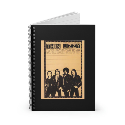 Thin Lizzy Live In Nottingham Vintage Concert Spiral Notebook