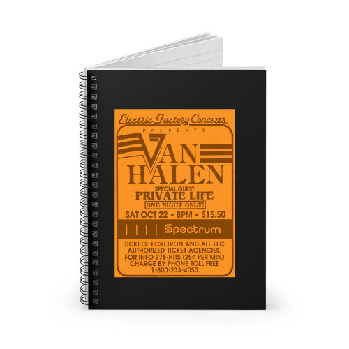 Van Halen Spectrum 1988 Spiral Notebook