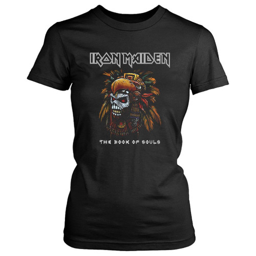 Iron Maiden Logo Skull The Book Of Souls Women's T-Shirt Tee