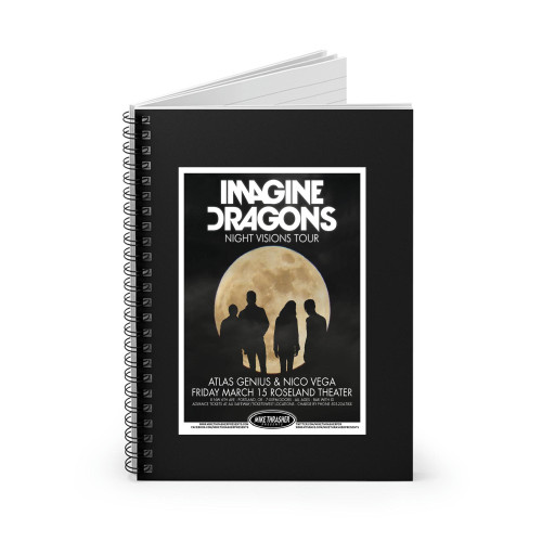 Vintage Music Art Imagine Dragons Night Vision Tour Spiral Notebook