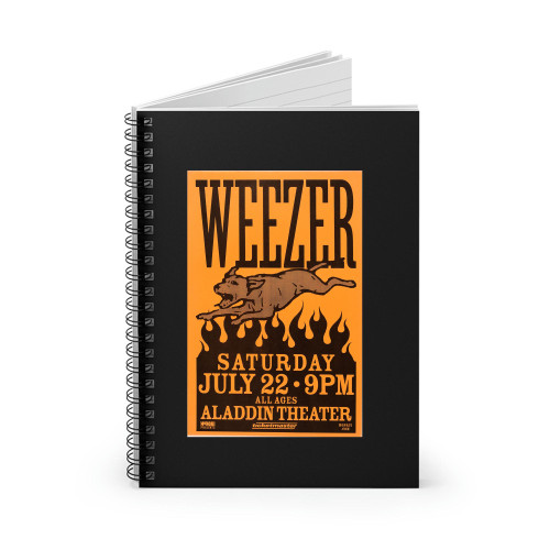 Weezer Aladdin Theater Concert Spiral Notebook