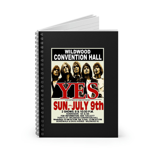 Yes 1971 Concert Spiral Notebook