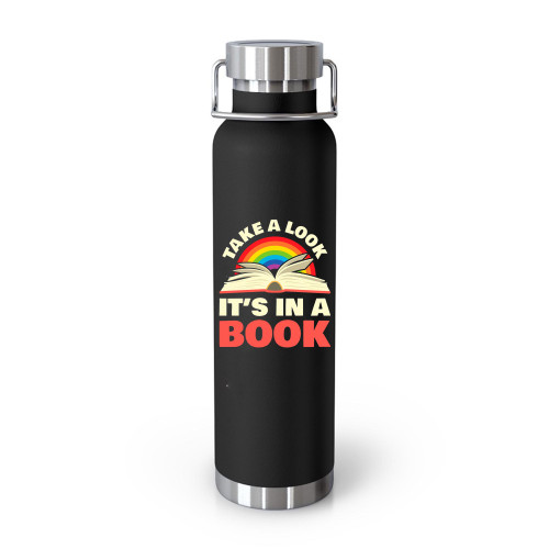 Take A Look It's In A Book Reading Vintage Retro Rainbow Books Lover Tumblr Bottle