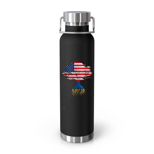 Ukrainian American Flag Roots Symbol Usa Support Tumblr Bottle