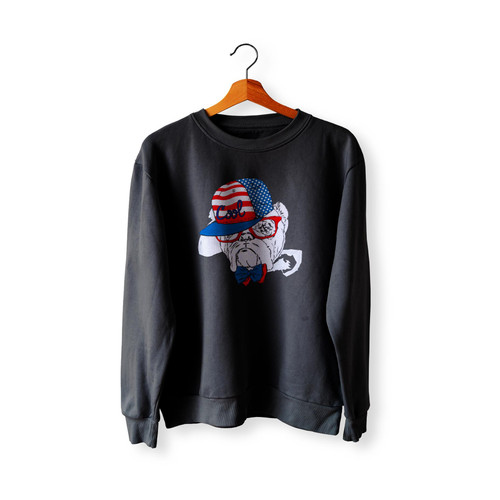 4th Of July Dog With Usa Flag Hat Sweatshirt Sweater