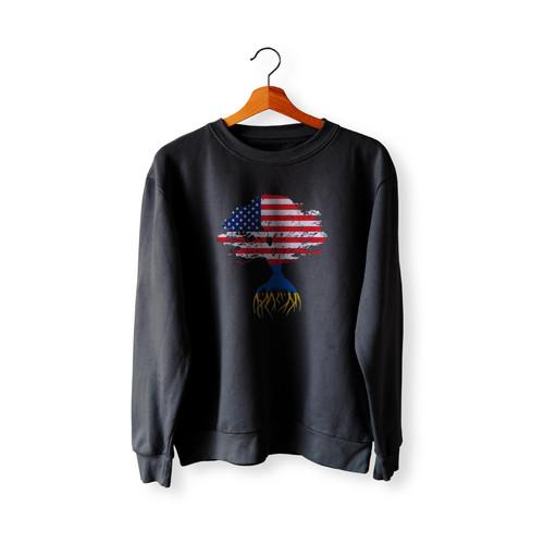 Ukrainian American Flag Roots Symbol Usa Support Sweatshirt Sweater