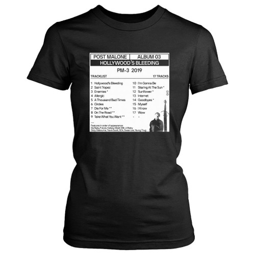 Post Malone Tracklist Women's T-Shirt Tee