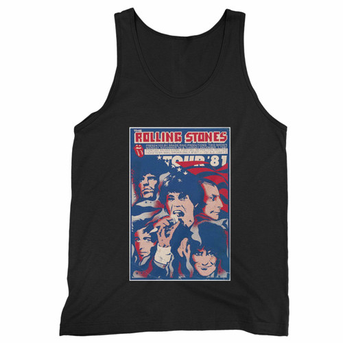 Rolling Stones 1981 Pontiac Michigan Concert Tank Top