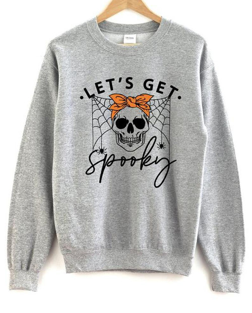 Lets Get Spooky Skull Skeleton Halloween Pullover Man's T-Shirt Tee