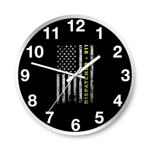 911 Dispatcher Thin Yellow Line Dispatch Funny Wall Clocks