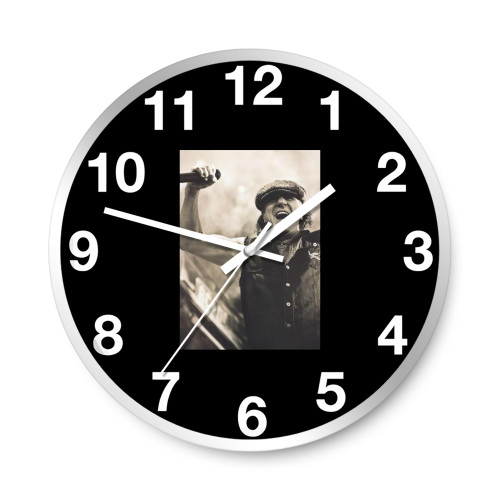 Acdc Brian Johnson What Your Right Arms Wall Clocks