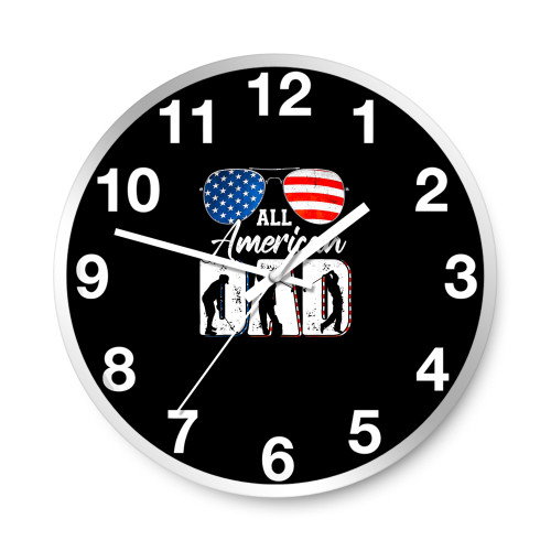 All American Dad Usa Flag Wall Clocks