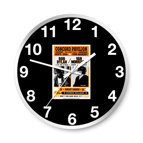 Bob Dylan Van Morrison Concord Pavilion Concert Wall Clocks