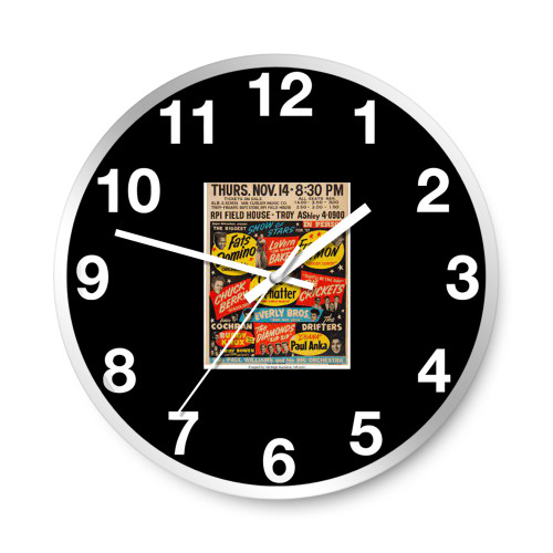 Buddy Holly Chuck Berry Eddie Cochran Everly Bros 1957 Biggest Wall Clocks